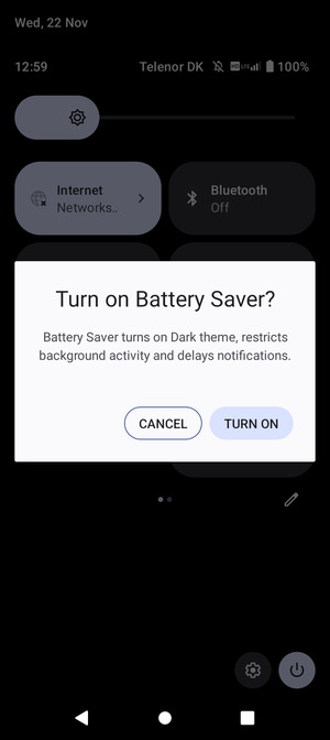 Select TURN ON