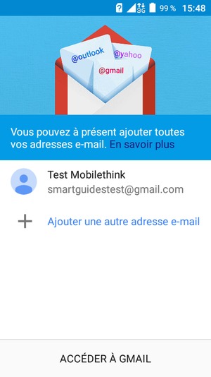 Sélectionnez ACCÉDER À  GMAIL