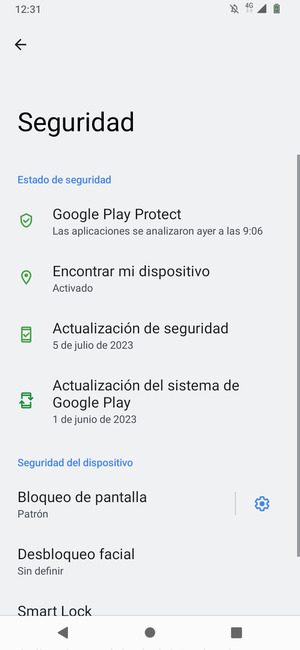 El teléfono ha sido asegurado con un bloqueo de pantalla