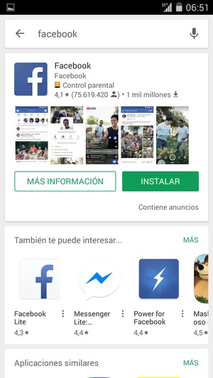 Seleccione la aplicación