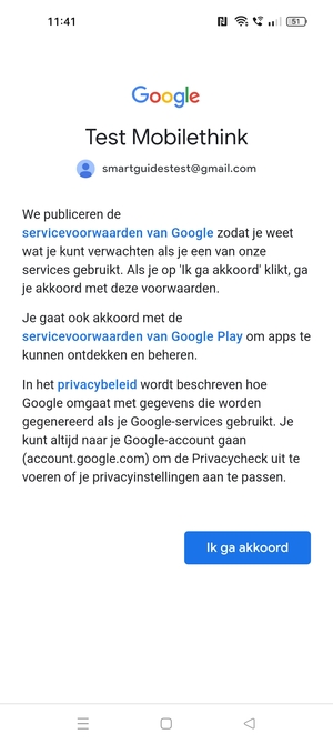 Selecteer Ik ga akkoord