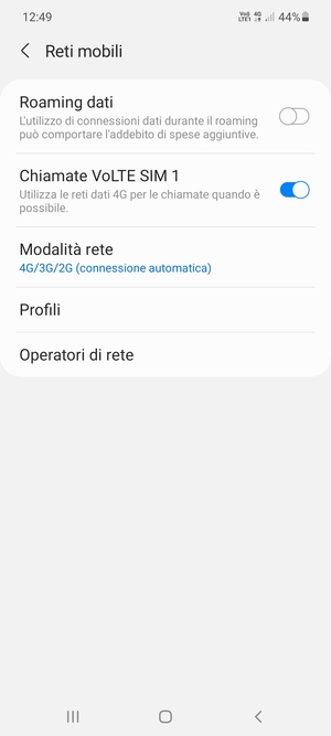 Seleziona Modalità rete