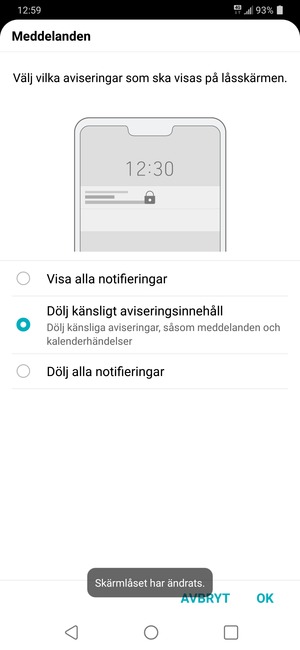 Tryck på ditt föredragna alternativ och välj OK