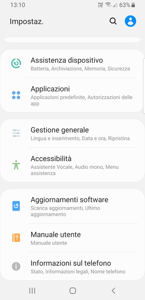 Scorri e seleziona Aggiornamenti software