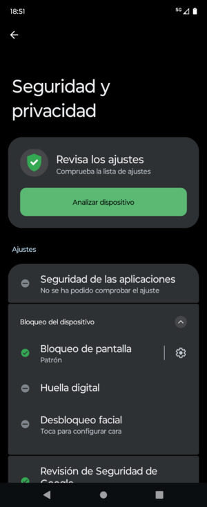 El teléfono ha sido asegurado con un bloqueo de pantalla