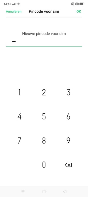 Voer uw Nieuwe pincode voor sim in en selecteer OK
