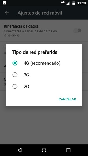 Seleccione la opción deseada