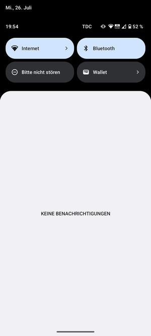 Ziehen Sie erneut das obere Menü nach unten