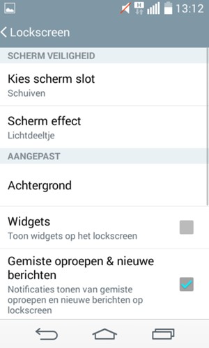 Selecteer Kies scherm slot