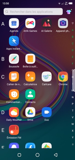 Sélectionnez Contacts