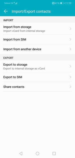 Select Import from SIM
