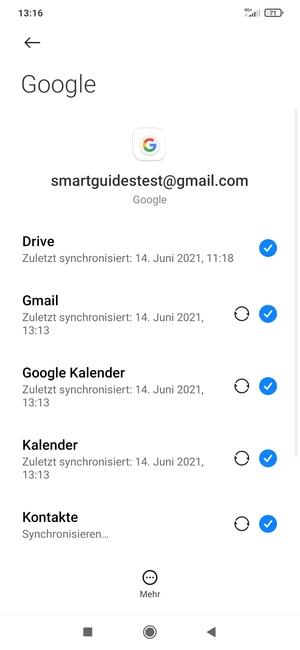 Ihre Kontakte von Google werden nun auf Ihrem Smartphone synchronisiert