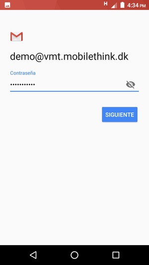 Introduzca su contraseña y seleccione SIGUIENTE