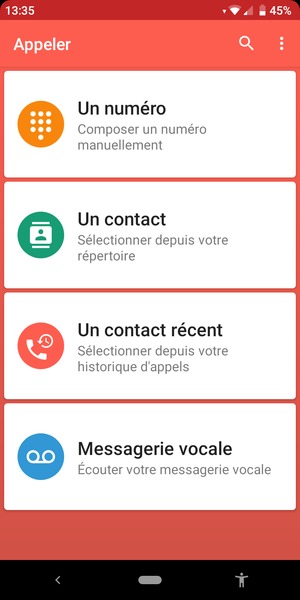 Sélectionnez Messagerie vocale