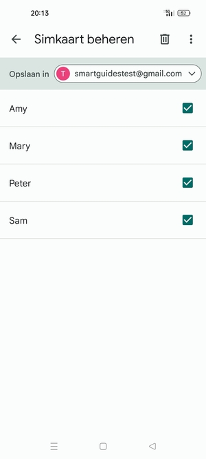 Selecteer
de Menu-knop