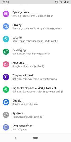 Scroll naar en selecteer Systeem