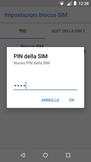 Inserisci Nuovo PIN della SIM e seleziona OK