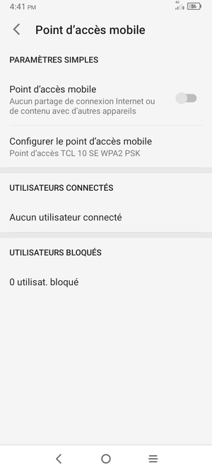 Sélectionnez Configurer le point d'accès mobile