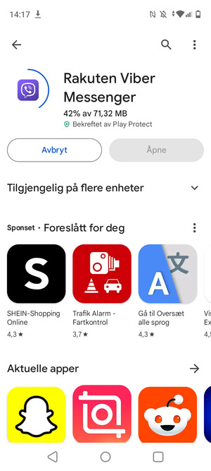 Vent til installasjonen er ferdig