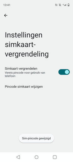 Uw Sim-pincode is gewijzigd