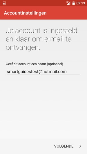 Geef uw account een naam en voer uw naam in. Selecteer VOLGENDE