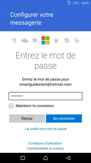 Saisissez votre mot de passe et sélectionnez Se connecter