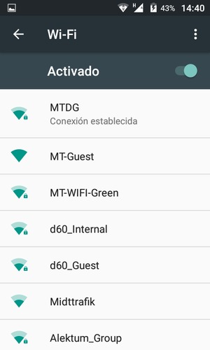 Ahora está conectado a la red Wi-Fi