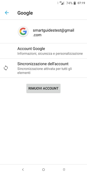 Seleziona Sincronizzazione dell'account