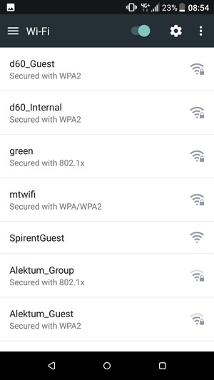 Select the wireless network you want to connect to