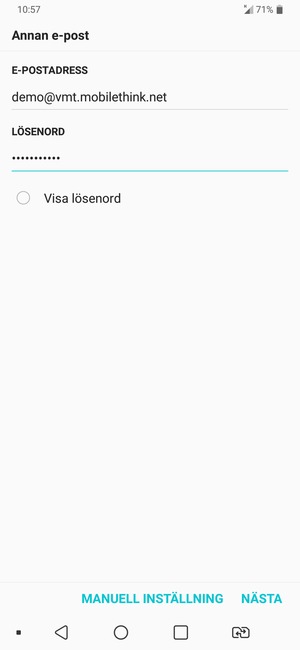 Ange din e-postadress och lösenord. Välj NÄSTA