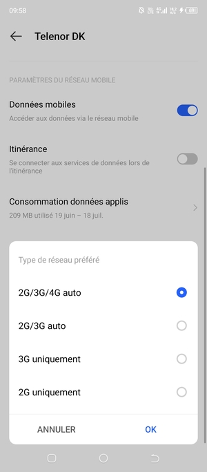 Sélectionnez votre option préférée et sélectionnez OK