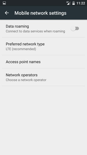 Select Preferred network type