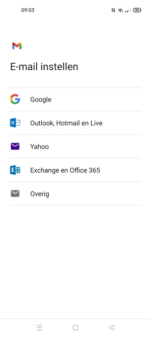 Selecteer Outlook, Hotmail en Live