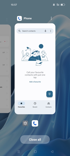 Select Close all to close all running apps