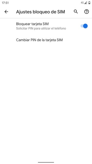Seleccione Cambiar PIN de la tarjeta SIM