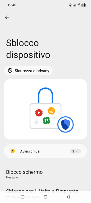 Seleziona Blocco shcermo