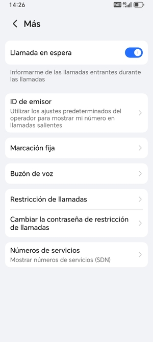 Seleccione Buzón de voz