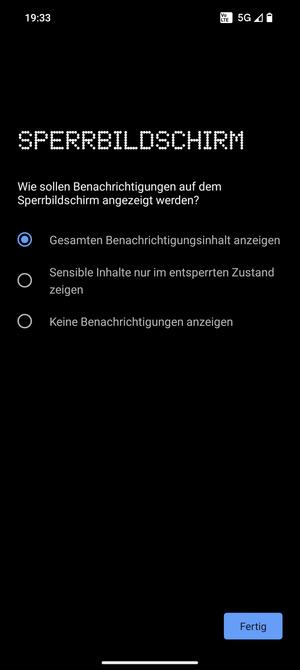 Wählen Sie die gewünschte Option und wählen Sie Fertig