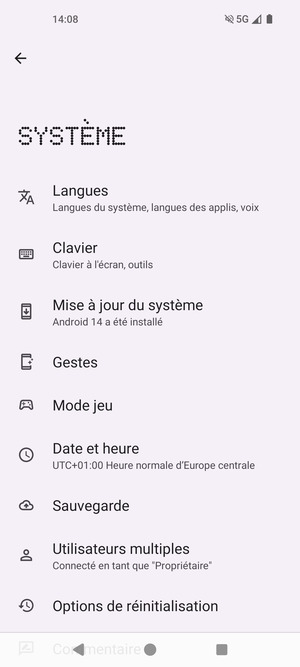 Sélectionnez Sauvegarde