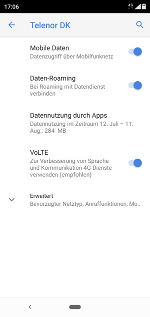 Wählen Sie Erweitert