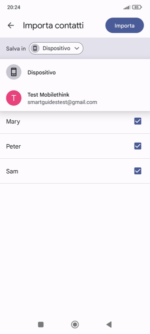Seleziona il tuo account  Google