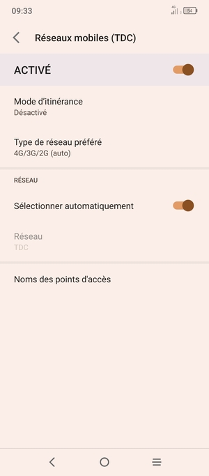 Sélectionnez Noms des points d'accès