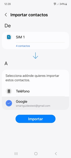 Seleccione Importar