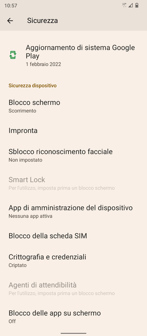 Per cambiare il PIN della scheda SIM, scorri e seleziona Blocco della scheda SIM