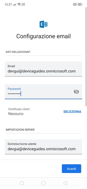 Inserisci la tua password