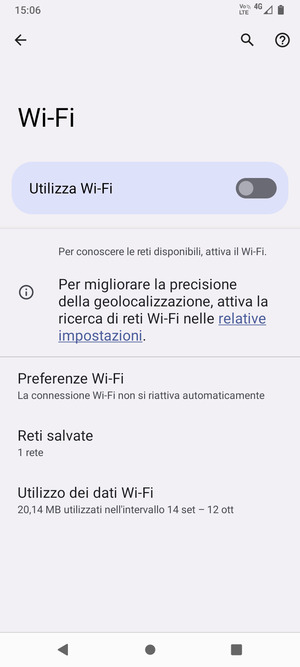 Attiva Utilizza Wi-Fi