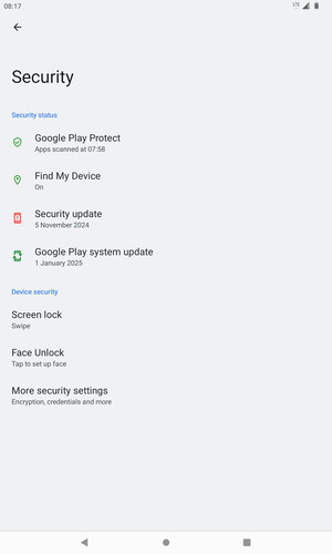 Your tablet is now secure with a screen lock