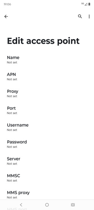 Enter Internet information