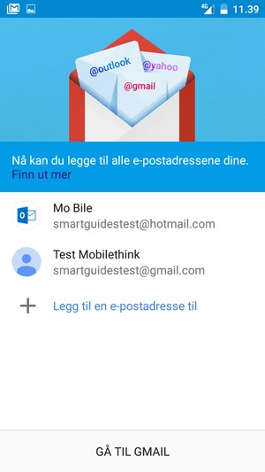Velg GÅ TIL GMAIL