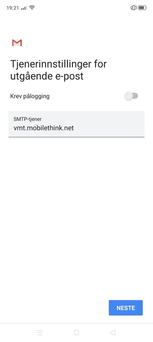 Slå av Krev pålogging og velg NESTE